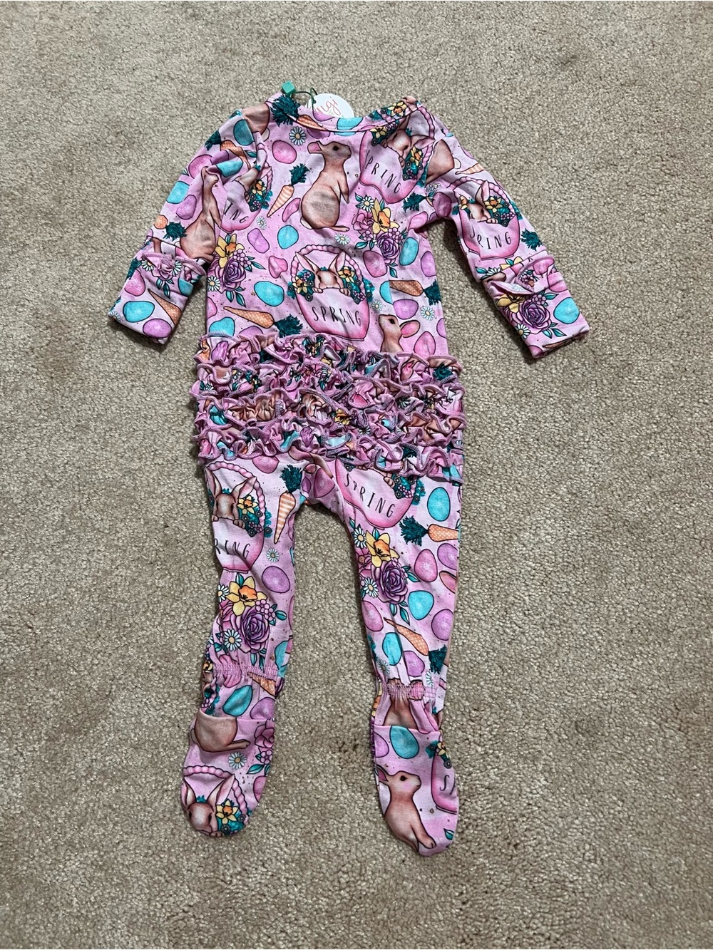 NWT Gigi and Max Easter Bamboo Zippie Pajama size newborn retails $36 - Picture 3 of 3